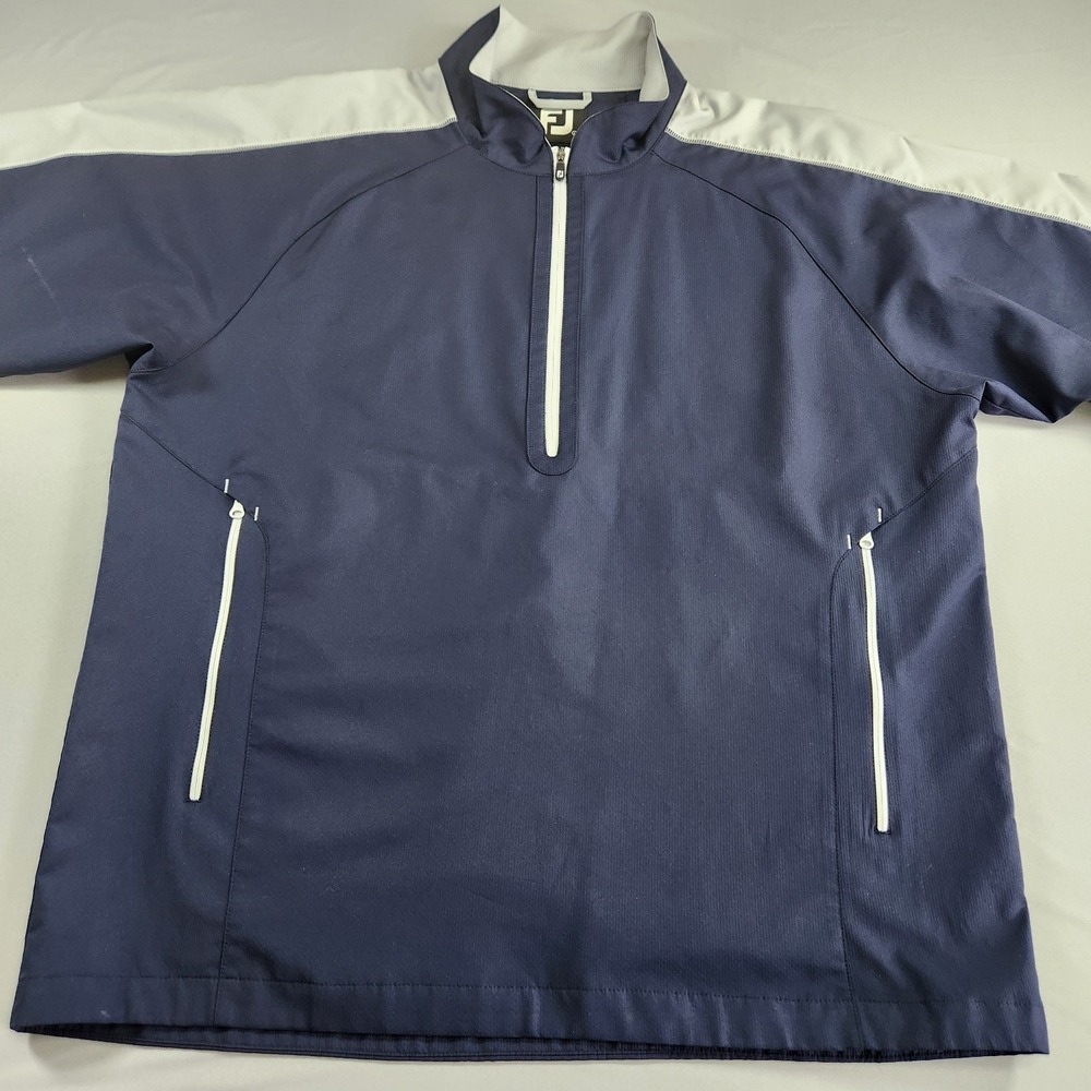 FootJoy FJ Golf Short Sleeve Windbreaker Jacket Men's L Navy Blue